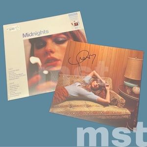 Taylor Swift Midnights: Moonstone Blue Edition Vinyl with Hand Signed Photo